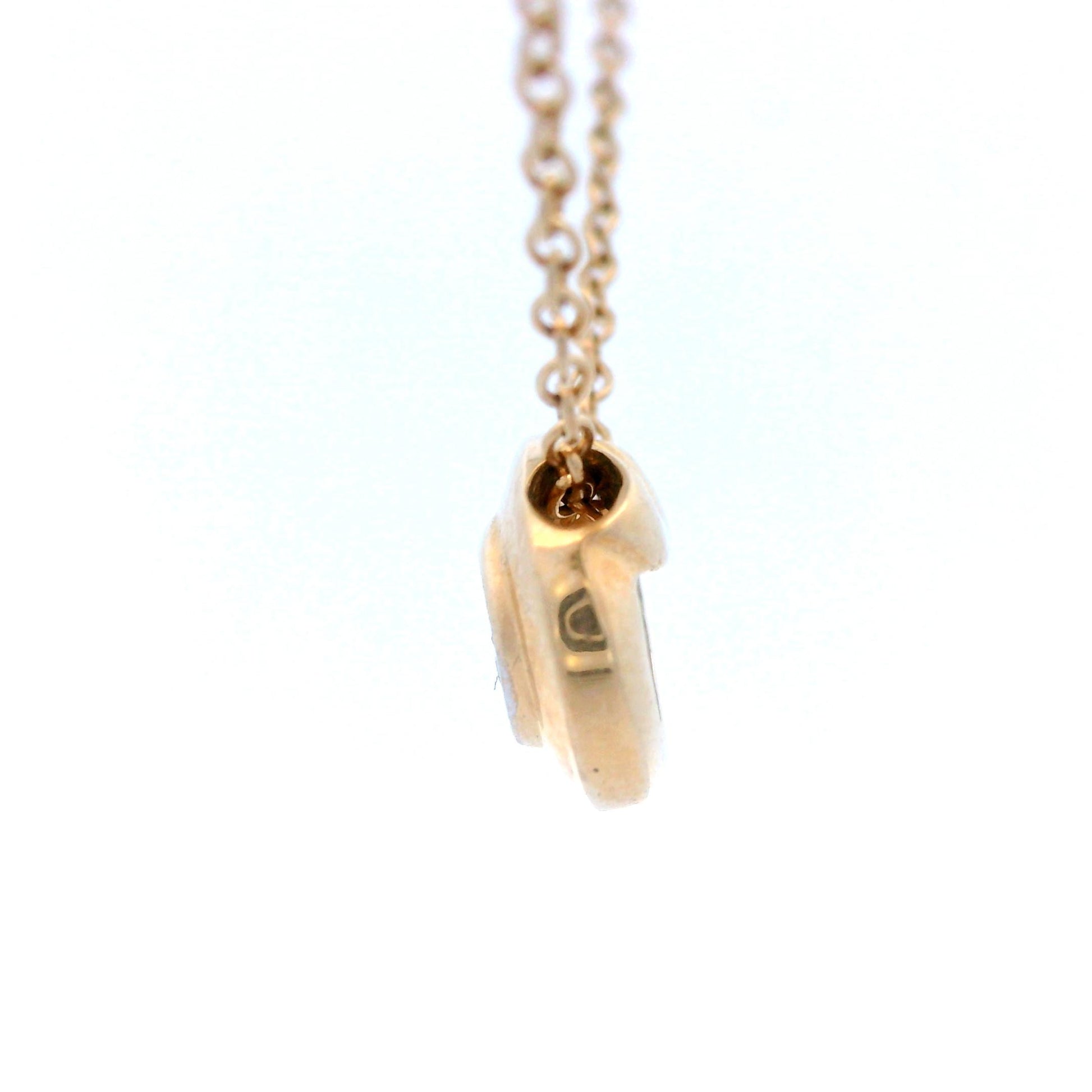 Contemporary 14k Yellow Gold Floating Diamond Necklace w/ Diamond Bezel Pendant