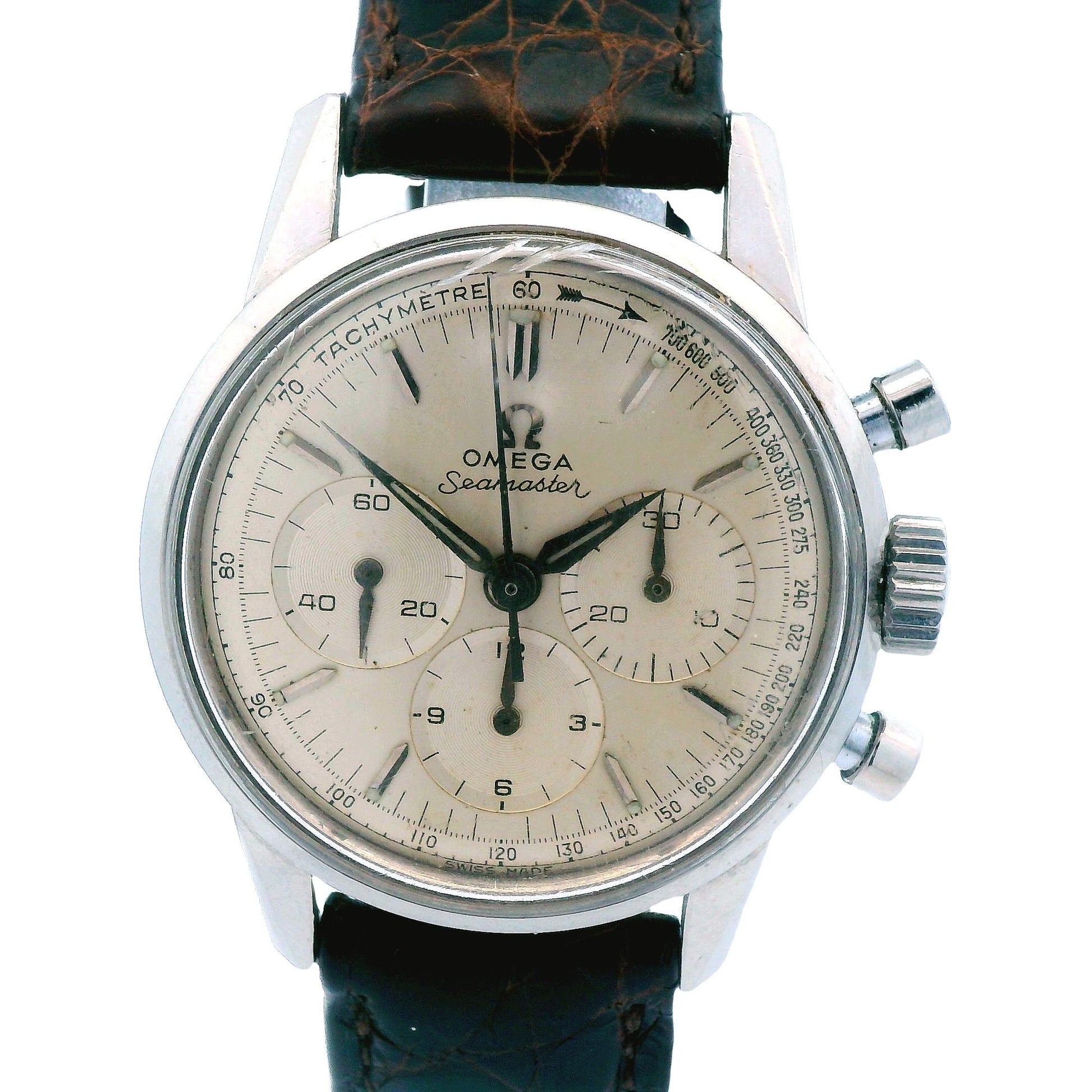 1960s Omega Seamaster Chronograph Watch in Stainless Steel - Running