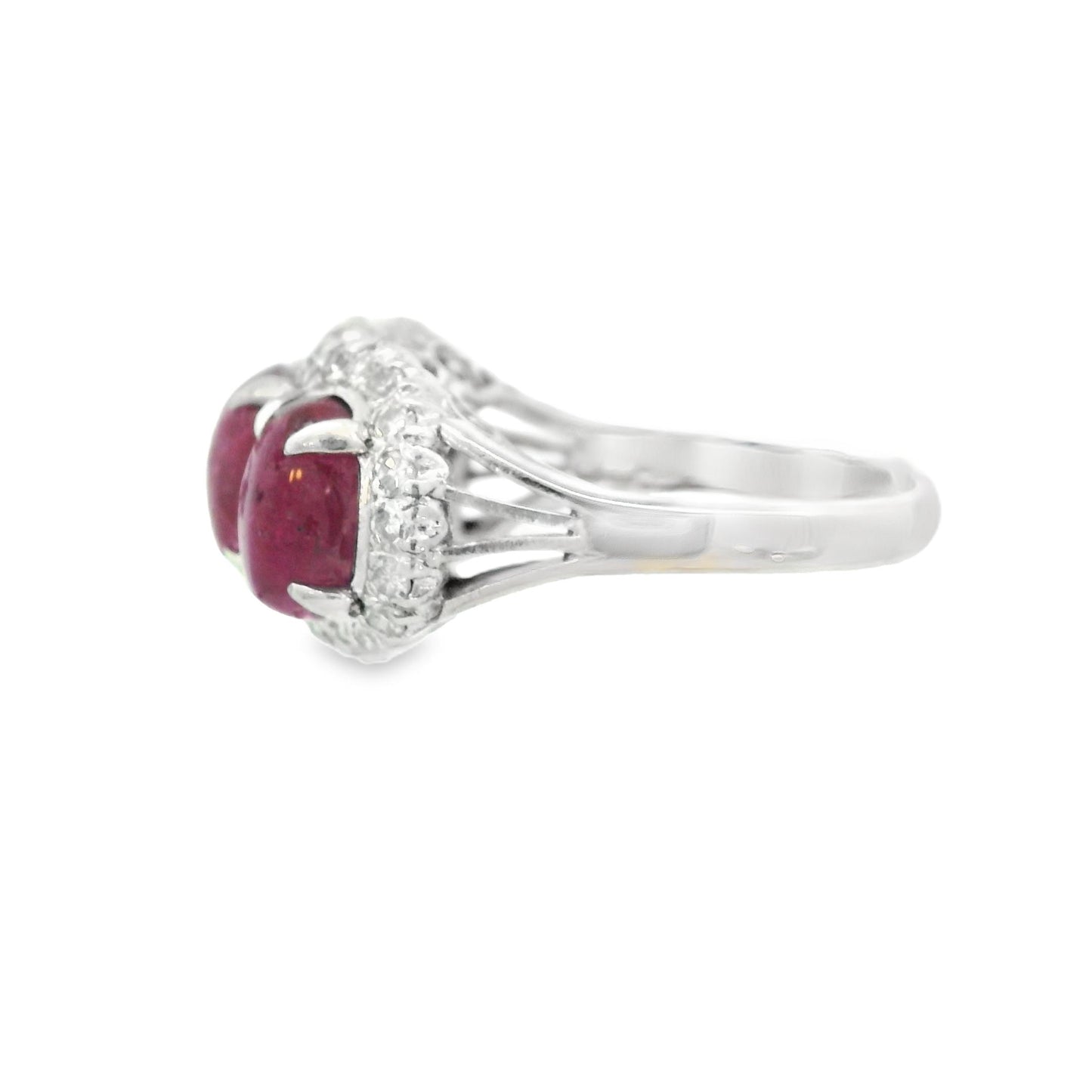 Vintage18k White Gold Ruby & Diamond Ring (9.0+CT Ruby)