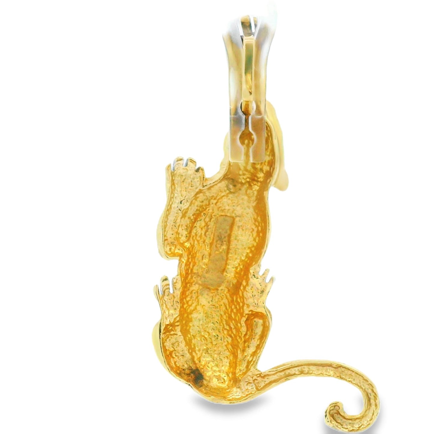 14K Yellow Gold Panther Pendant Matte Finish