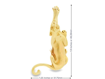 14K Yellow Gold Panther Pendant Matte Finish