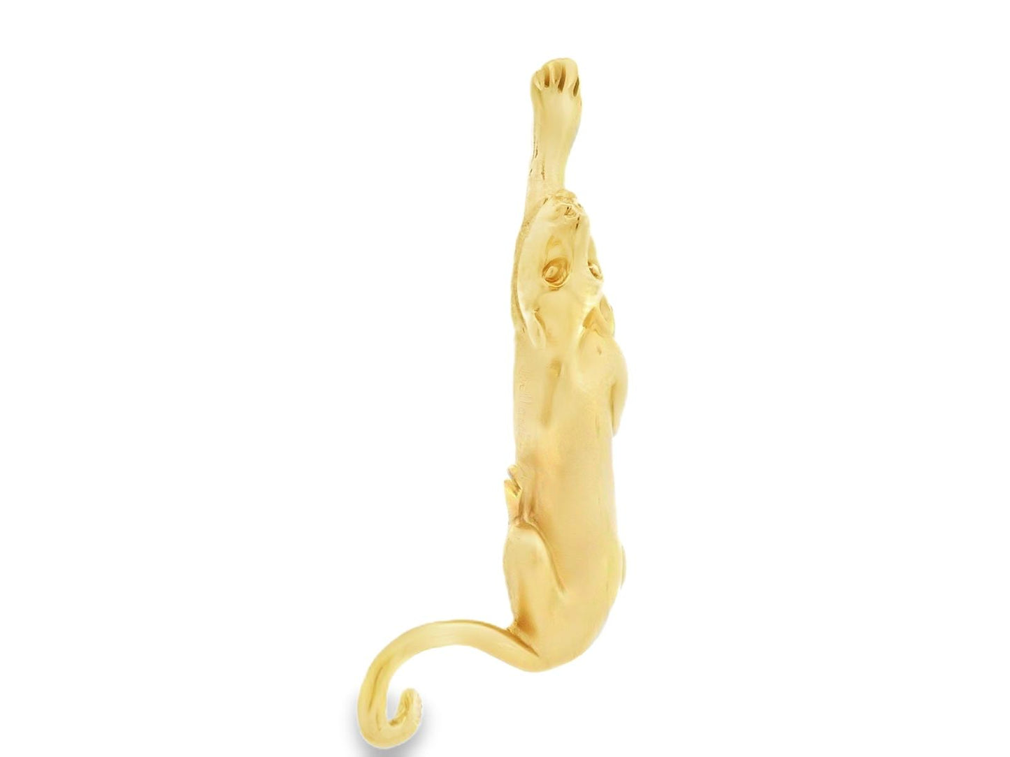 14K Yellow Gold Panther Pendant Matte Finish