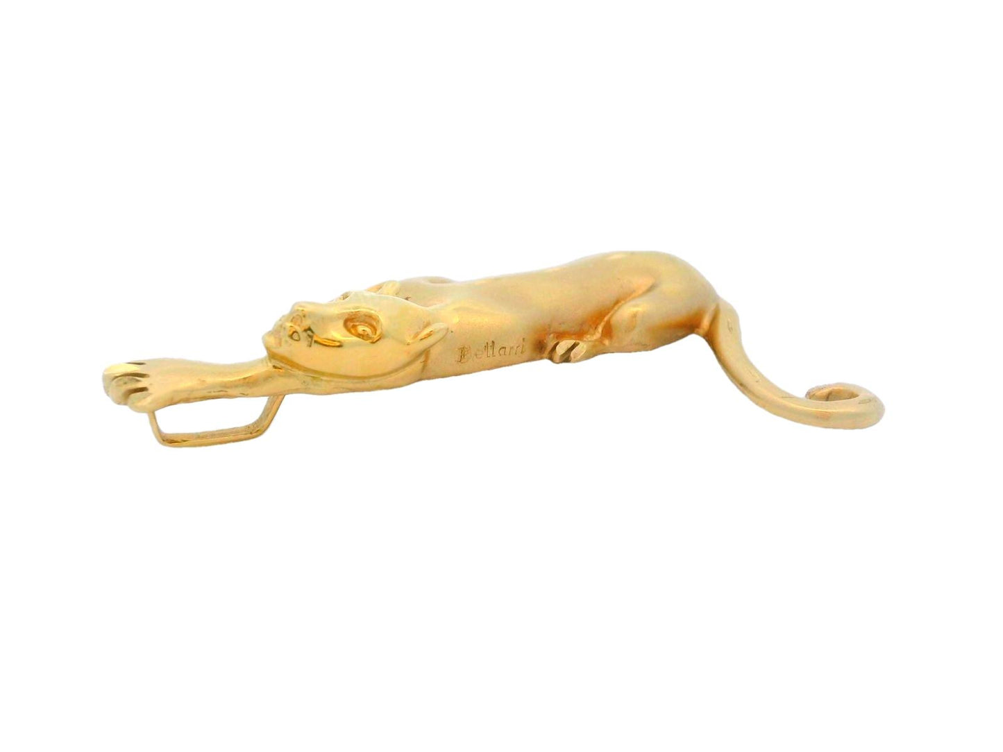 14K Yellow Gold Panther Pendant Matte Finish