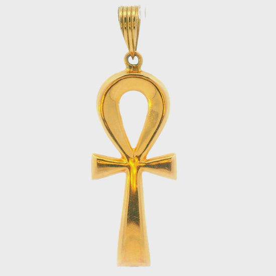 Contemporary 18k Yellow Gold Large ANKH Pendant